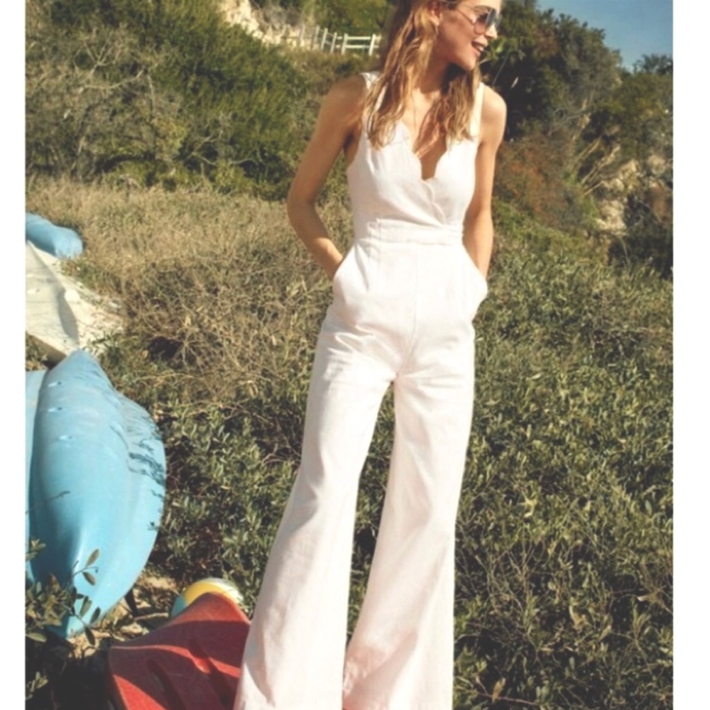 Anthropology Chino Scalloped Jumpsuit